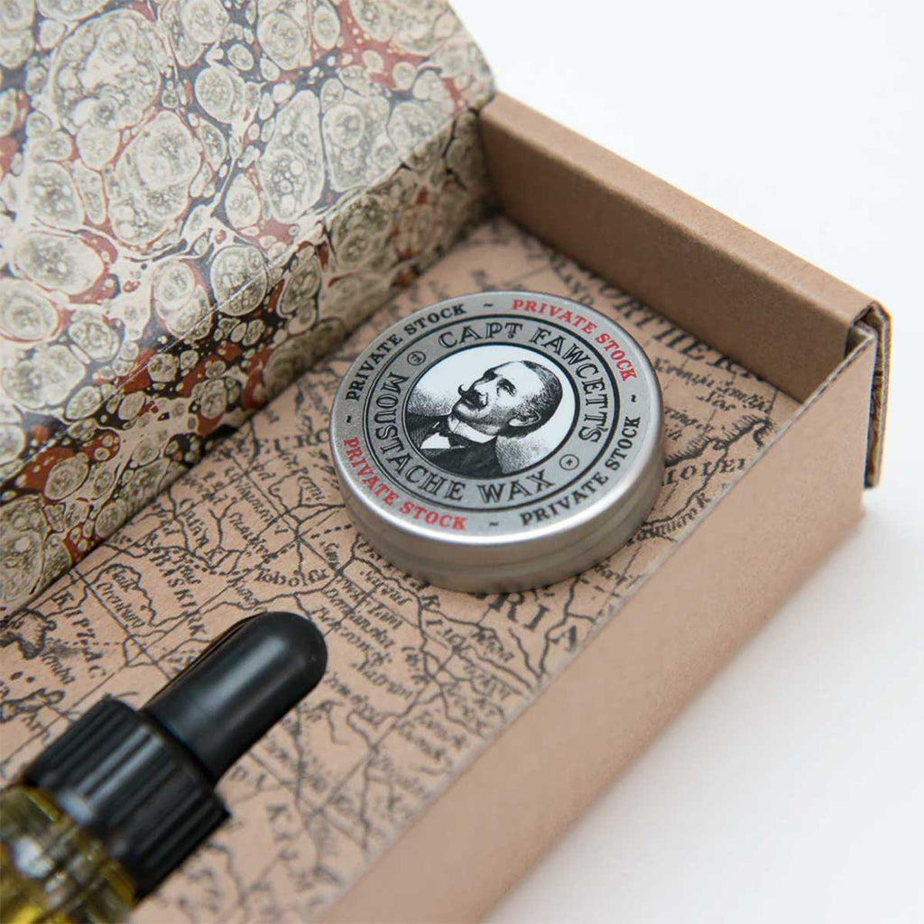 Baardolie & Snorrenwax Giftset – Private Stock
