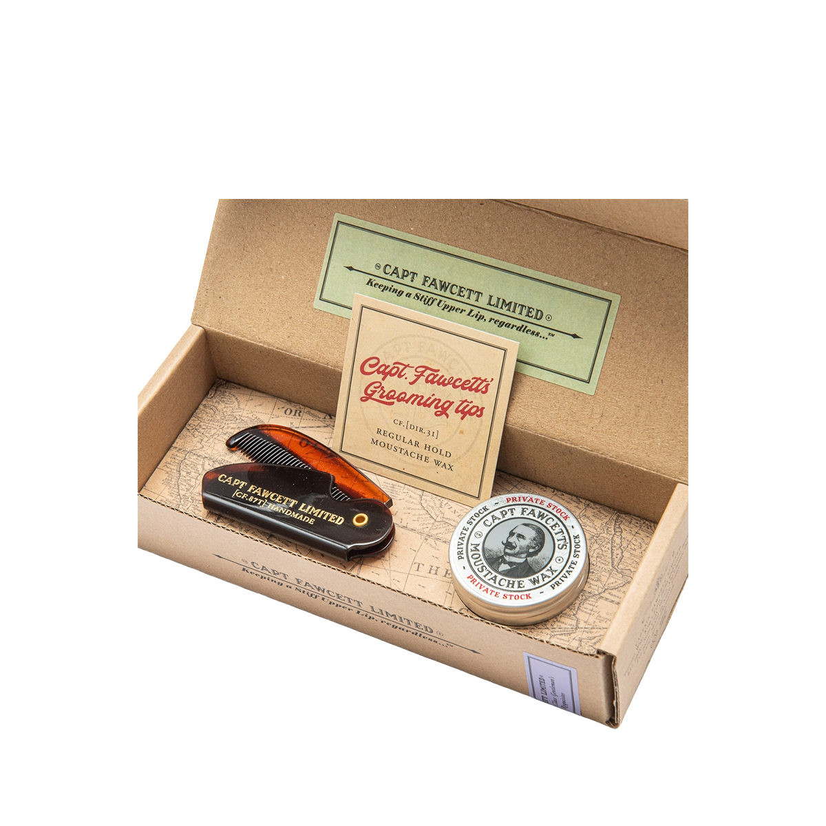 Private Stock Moustache Wax & Comb Gift Set