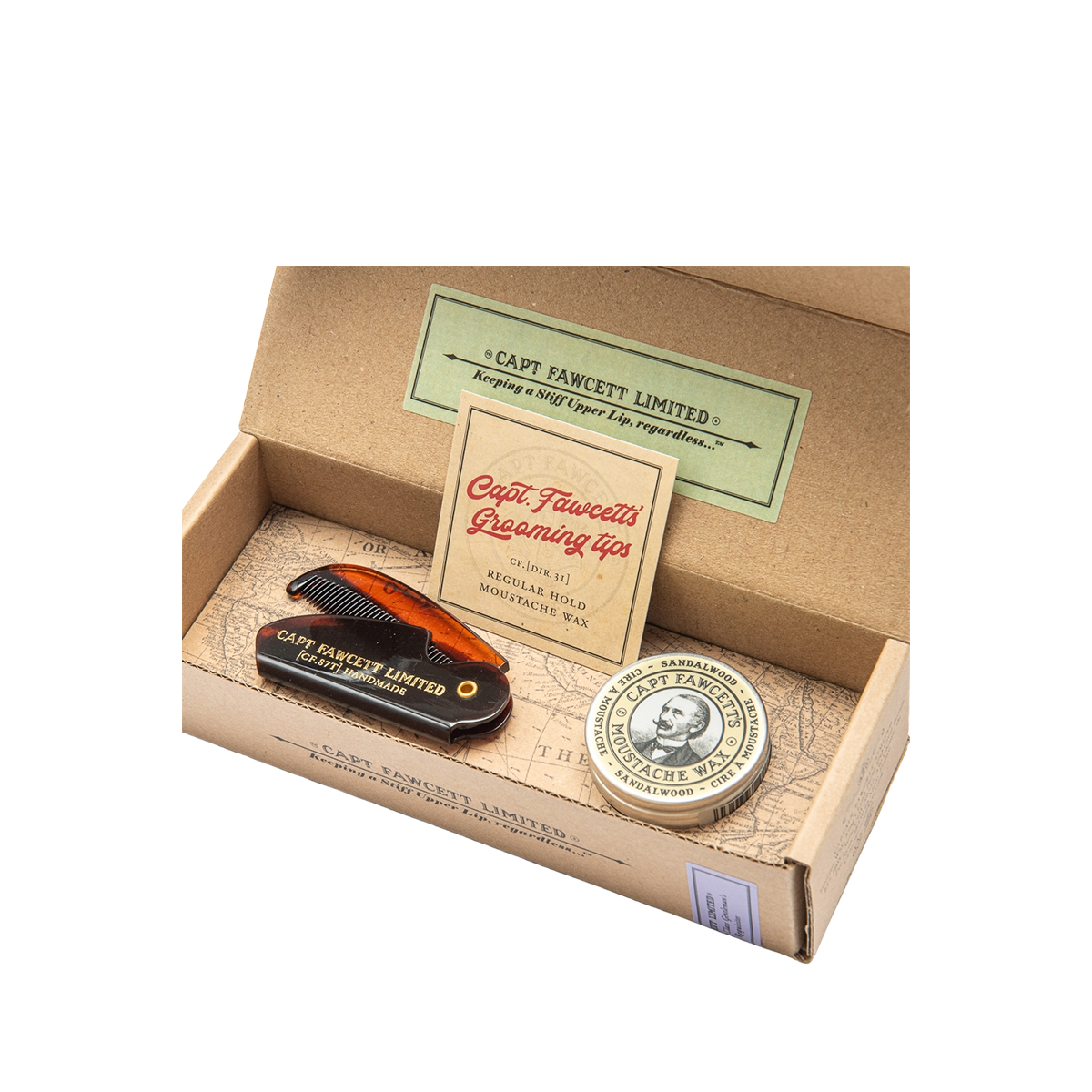 Sandalwood Moustache Wax & Comb Gift Set