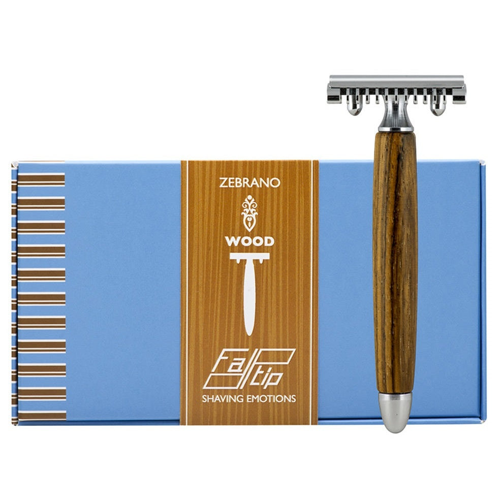 Safety Razor Zebrano Wood - Open Kam