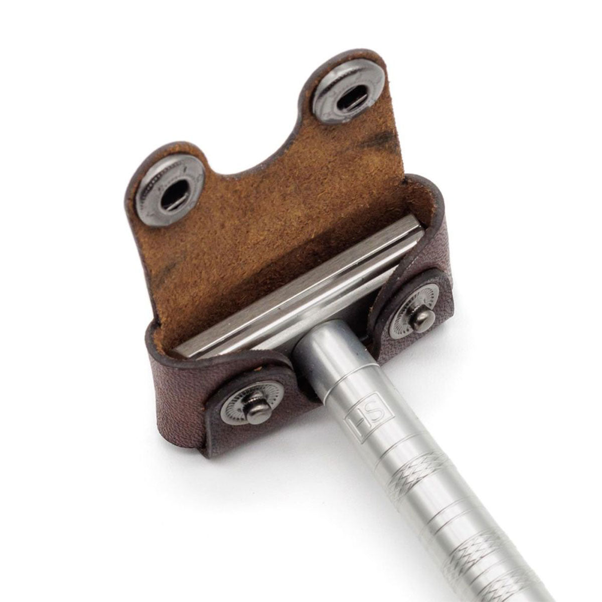Lederen Cover Safety Razor Bruin