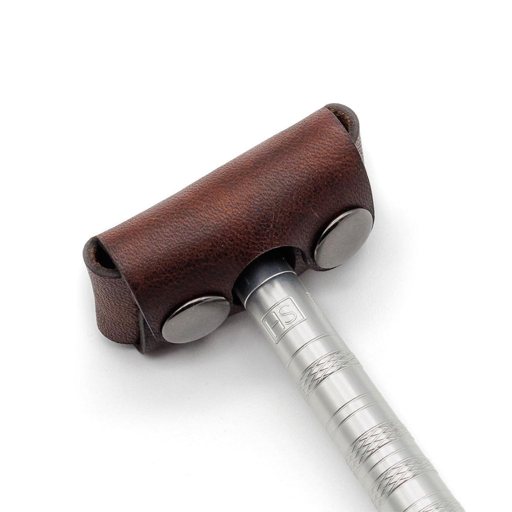 Lederen Cover Safety Razor Bruin