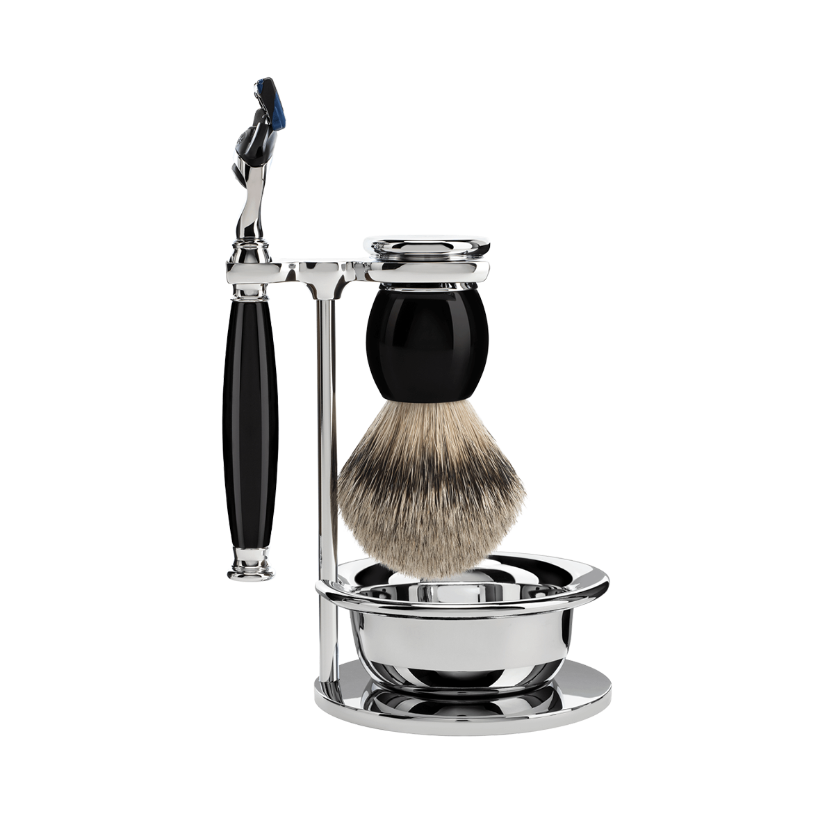 Sophist Fusion Shaving Set Black 4-Piece