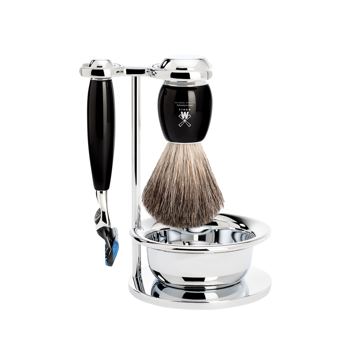 Vivo Fusion Shaving Set Black 4-Piece