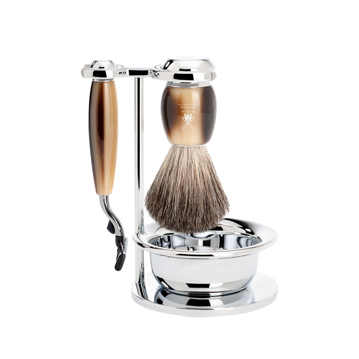 Vivo Mach3 Shaving Set Horn 4-Piece