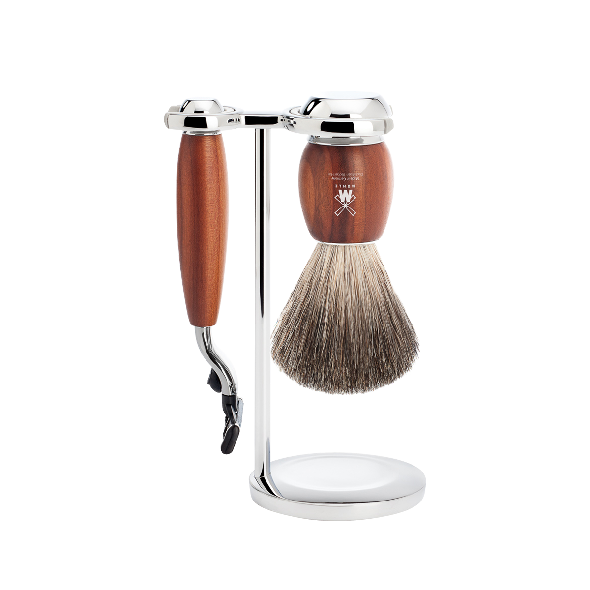 Vivo Mach3 Shaving Set Plum Wood 3-Piece