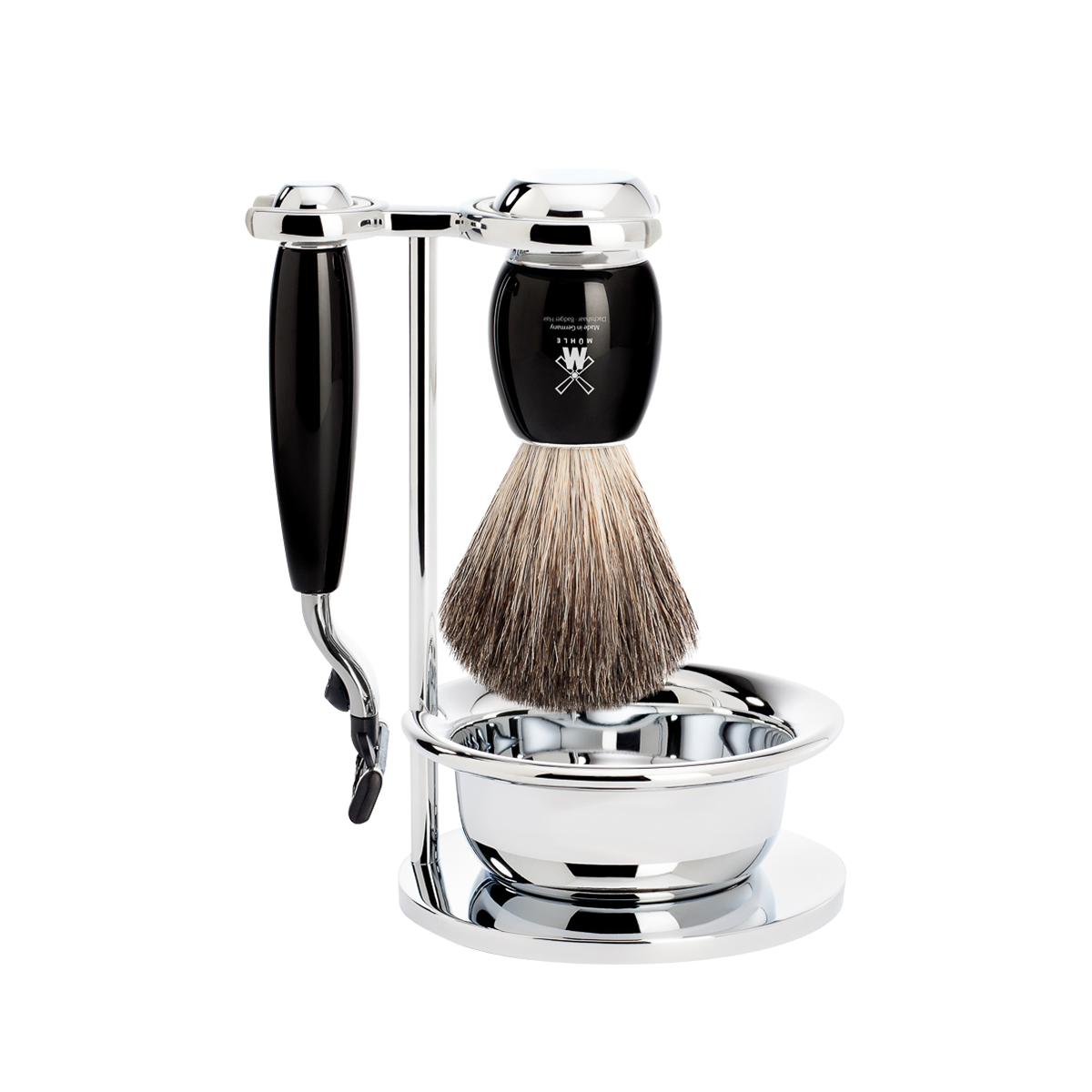 Vivo Mach3 Shaving Set Black 4-Piece