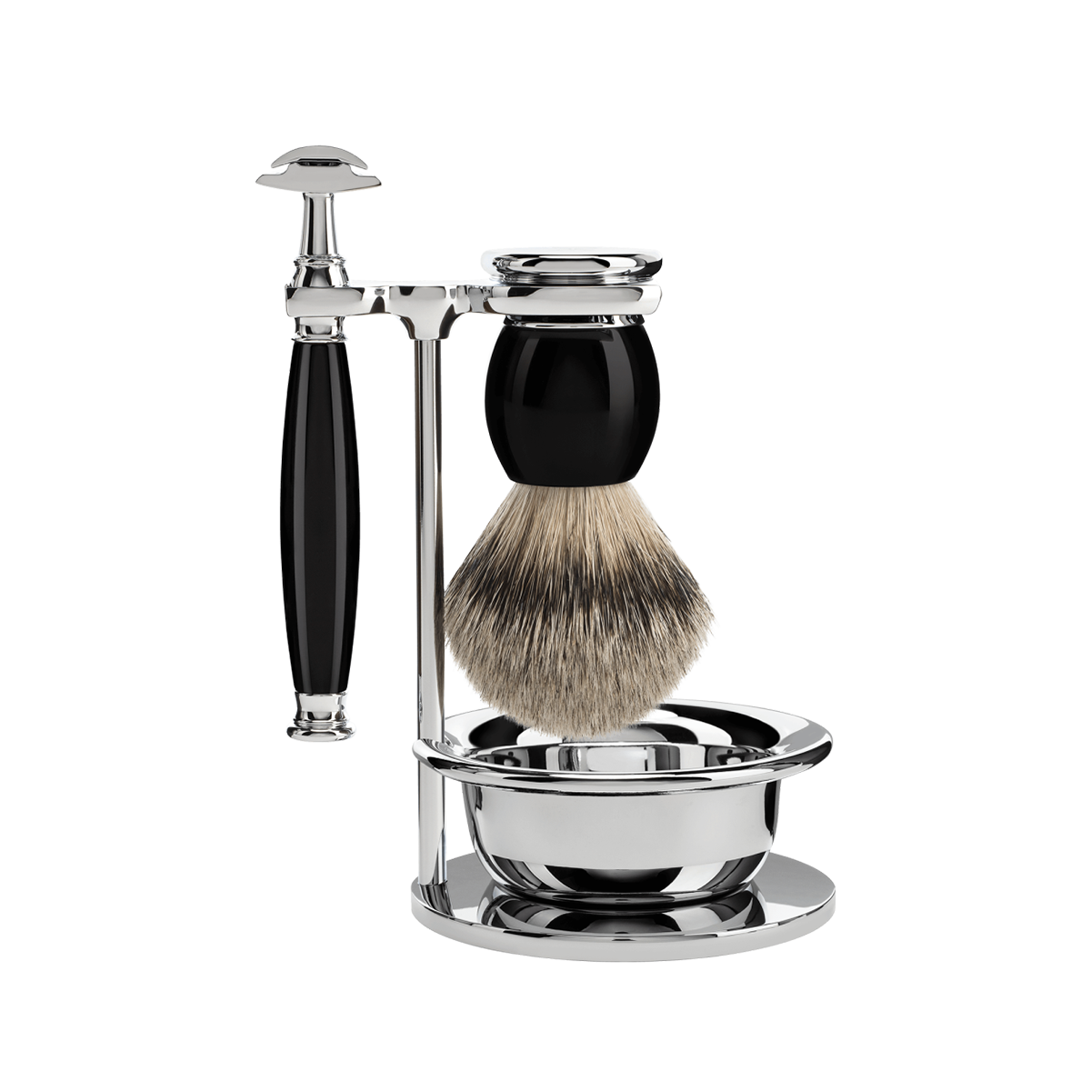 Sophist Shaving Set Black 4-Piece