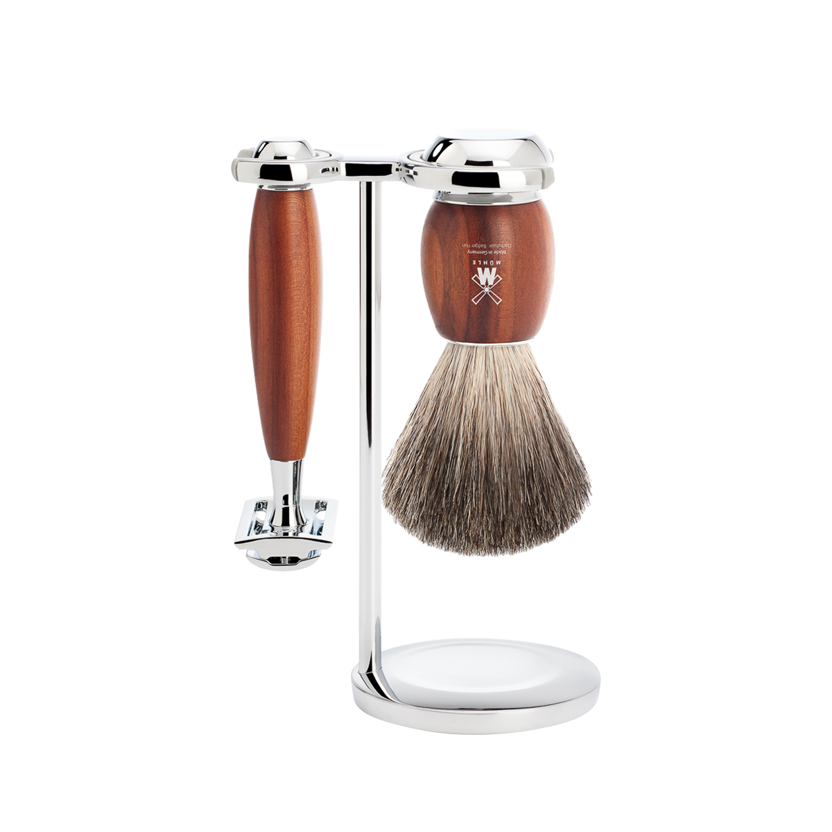 Vivo Shaving Set Plum Wood 3-Piece