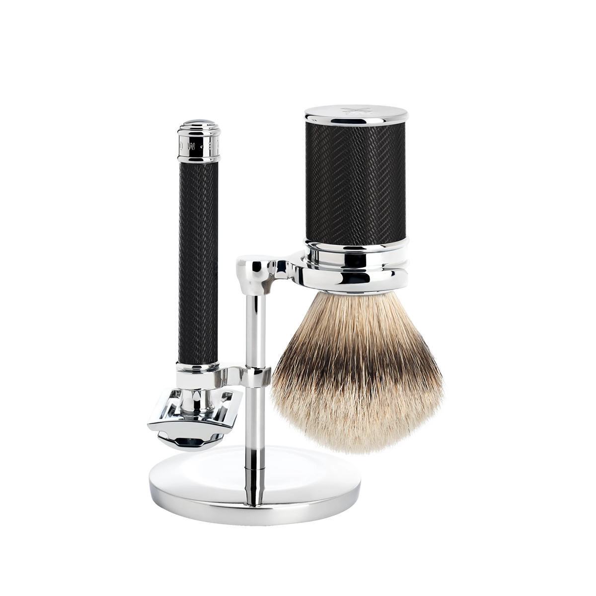 Traditional Shaving Set Black 3-Piece