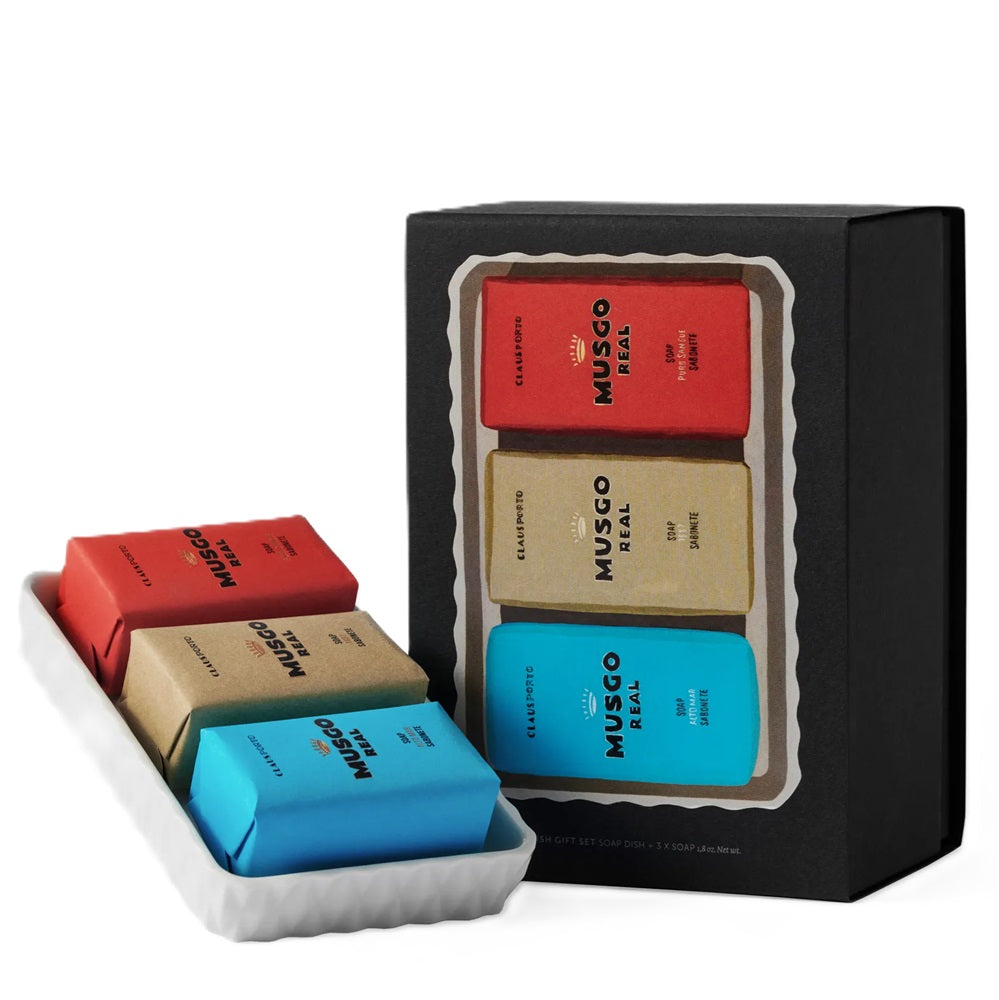 Giftset Soap Dish & Mini Soaps 3 x 50g