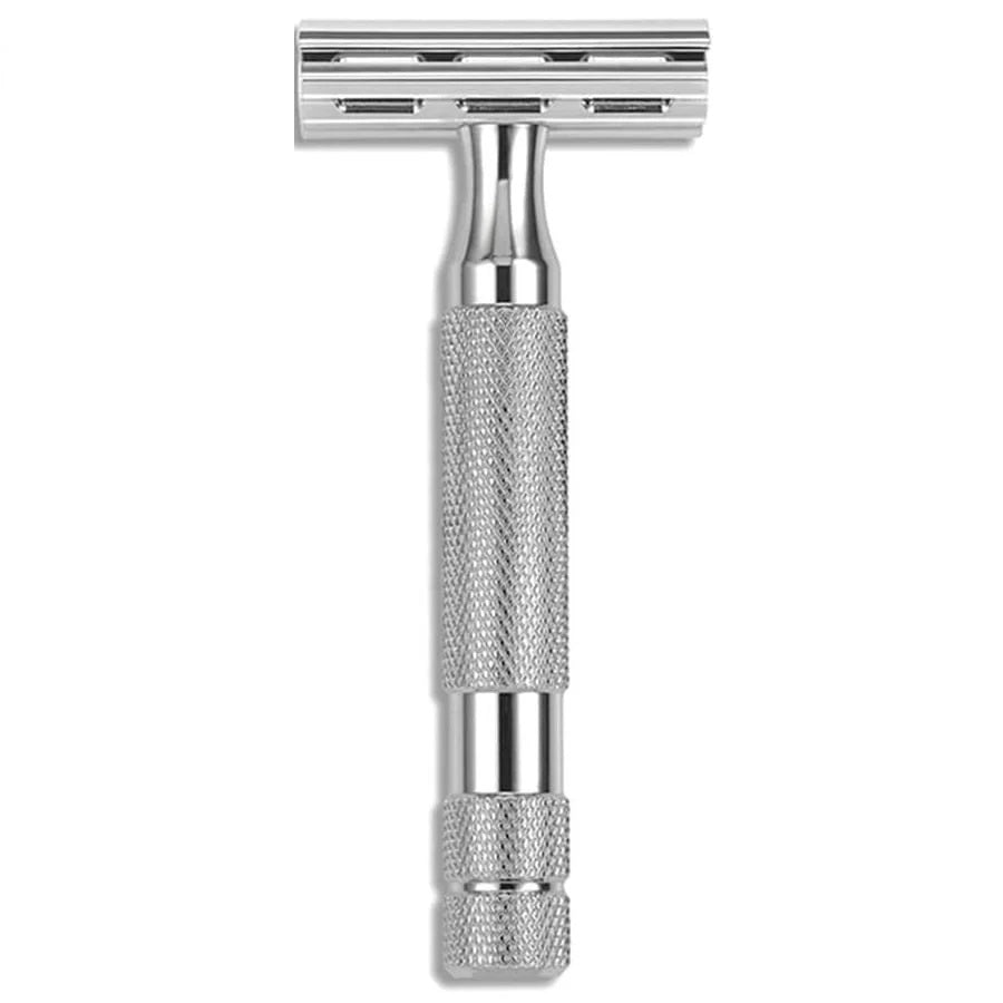 2C Double Edge Safety Razor White Chrome