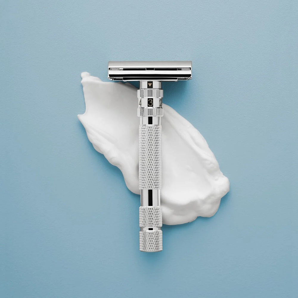 T2 Double Edge Safety Razor White Chrome