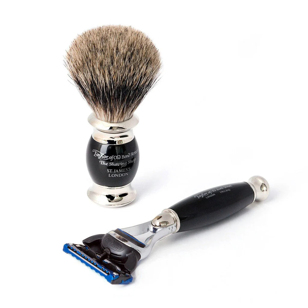 Scheerset Fusion Pure Badger Edwardian Zwart (3-delig)