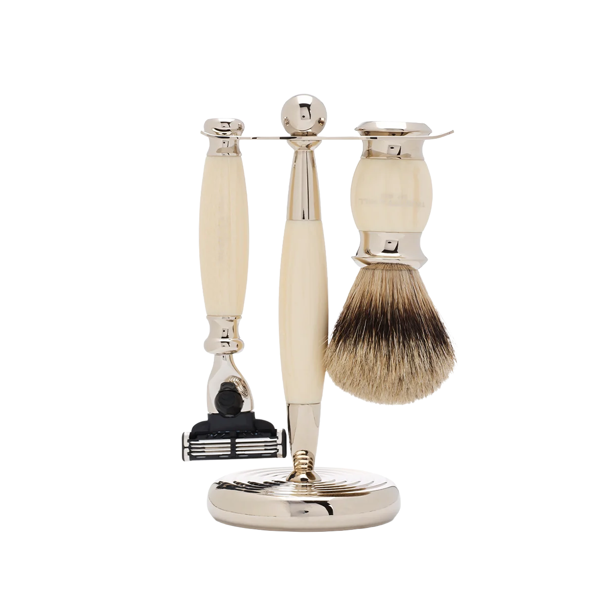 Edwardian Mach3 Shaving Set Ivory 3-Piece