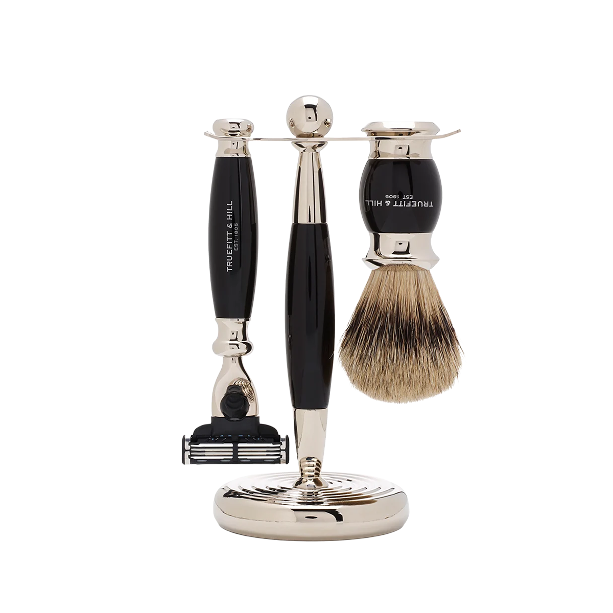 Edwardian Mach3 Shaving Set Ebony 3-Piece